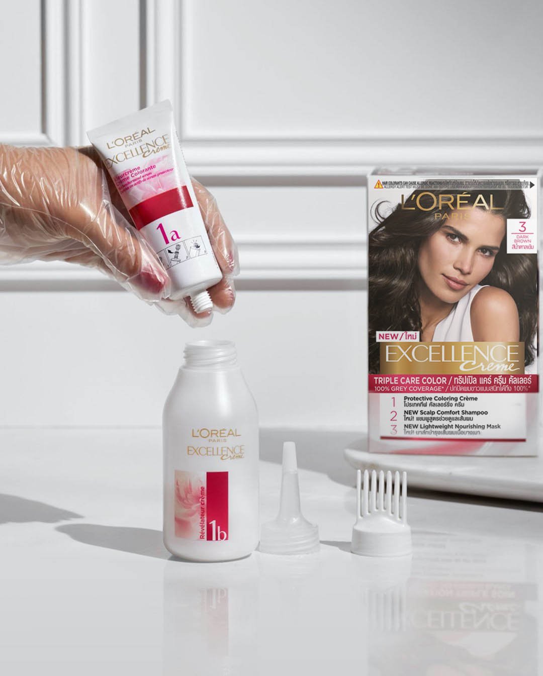 Excellence Crème Hair Color Creme Triple Care Hair Color 3 Dark Brown ...