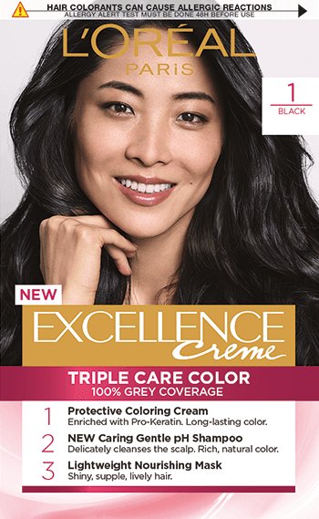 Haircolor 1 Black Excellence Creme Packshot