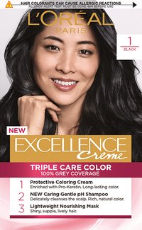 Haircolor 1 Black Excellence Creme Packshot