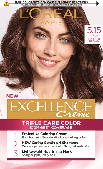 Haircolor 515 Lightest Frosted Brown Excellence Creme Packshot